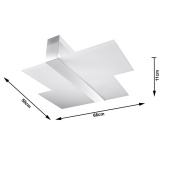 famlights | Deckenleuchte Anton aus Stahl in Weiß E27 max. 2 x 60W