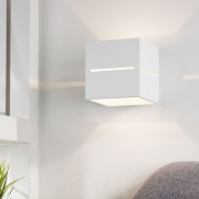 famlights | Wandleuchte Esther aus Aluminium in Weiß G9 max. 40W