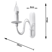 famlights | Wandleuchte Bennet aus Stahl in Weiß E14 max. 40W