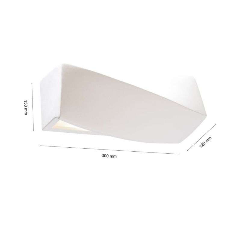 famlights famlights | Wandleuchte Alena aus Keramik in Weiß E27 max. 60W 300 x 150 mm