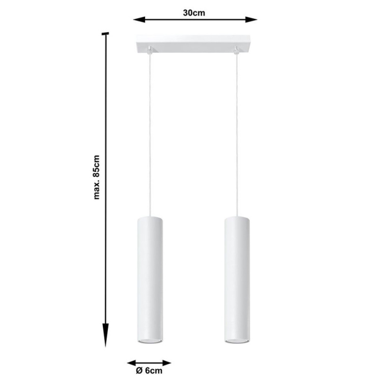 famlights famlights | Pendelleuchte Brian aus Stahl in Weiß GU10 max. 2 x 40W