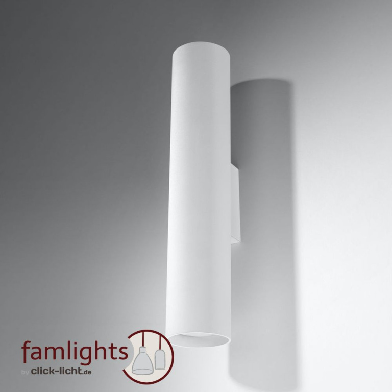 famlights famlights | Wandleuchte Brian aus Stahl in Weiß GU10 max. 2 x 40W