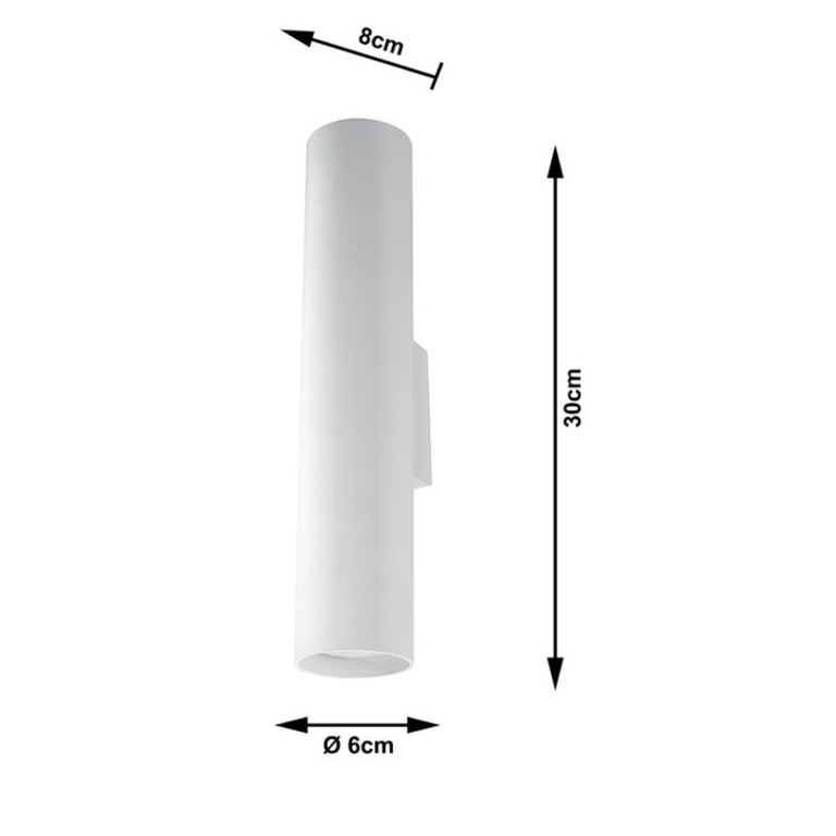 famlights famlights | Wandleuchte Brian aus Stahl in Weiß GU10 max. 2 x 40W