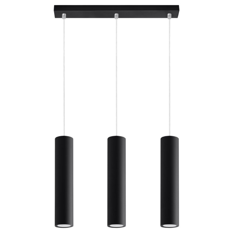 famlights famlights | Pendelleuchte Brian aus Stahl in Schwarz GU10 max. 3 x 40W