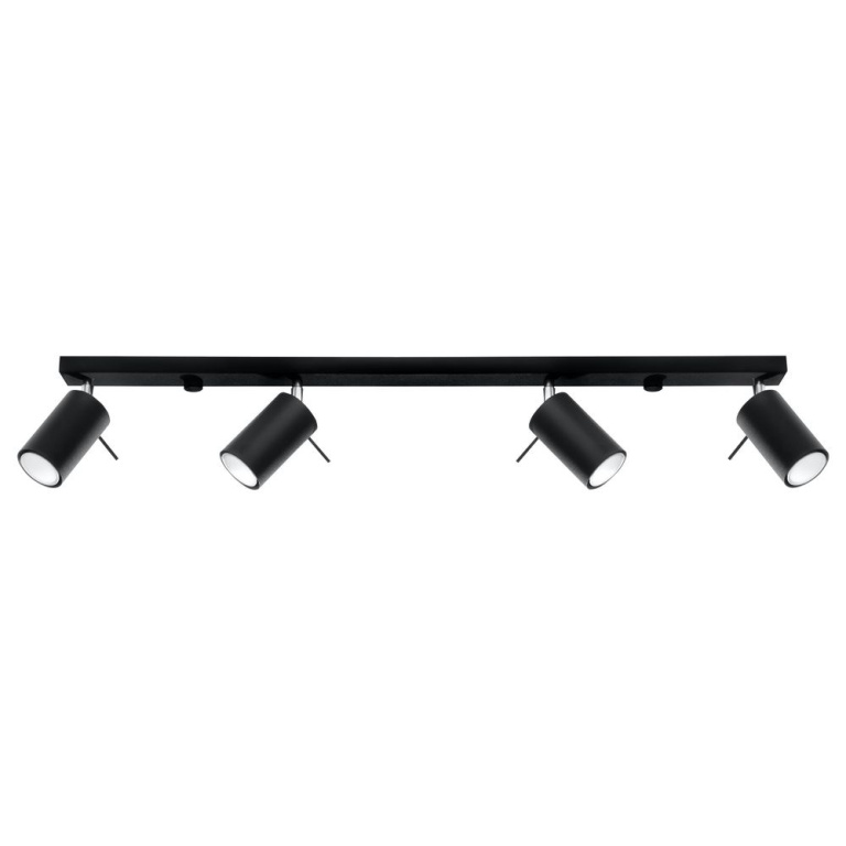 famlights famlights | Deckenspot Angelina aus Stahl in Schwarz GU10 max. 4 x 40W 810 mm