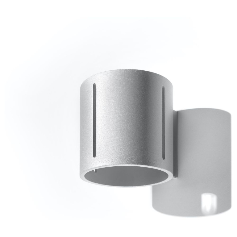 famlights famlights | Wandleuchte Yannis aus Aluminium in Grau G9 max. 40W