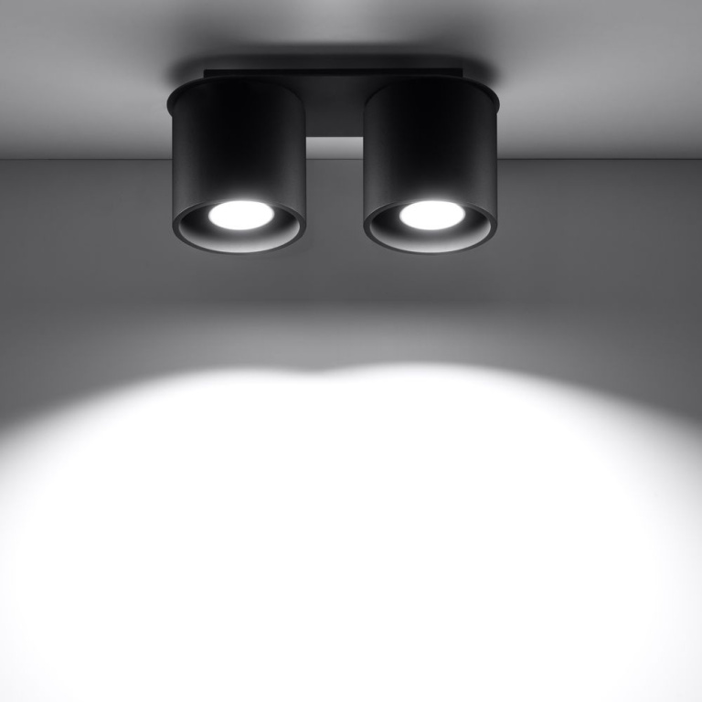 famlights famlights | Deckenleuchte Christina aus Aluminium in Schwarz GU10 2 x 40 W