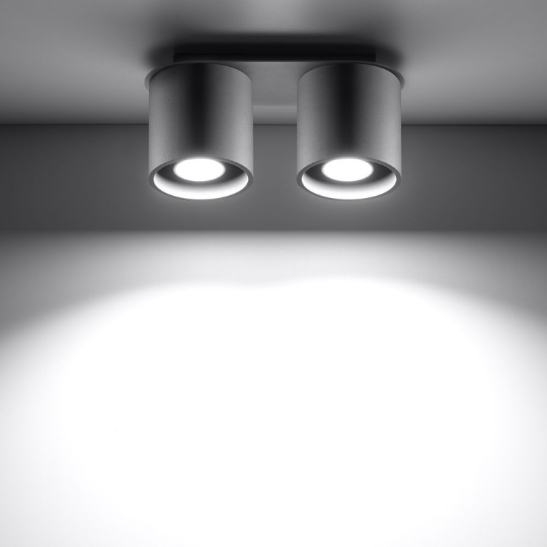 famlights famlights | Deckenleuchte Christina aus Aluminium in Grau GU10 2 x 40 W