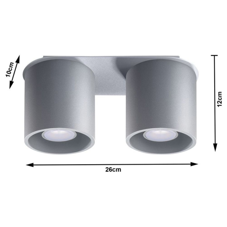 famlights famlights | Deckenleuchte Christina aus Aluminium in Grau GU10 2 x 40 W