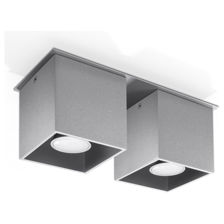 famlights famlights | Deckenleuchte Alicia aus Aluminium in Grau GU10 2 x 40 W