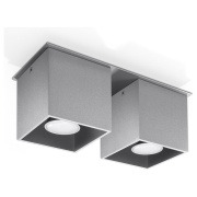 famlights | Deckenleuchte Alicia aus Aluminium in Grau GU10 2 x 40 W