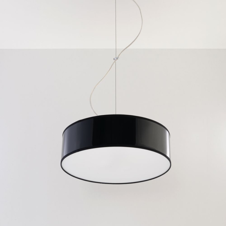 famlights famlights | Pendelleuchte Annalena aus Kunststoff in Schwarz E27 2 x 60 W 350mm