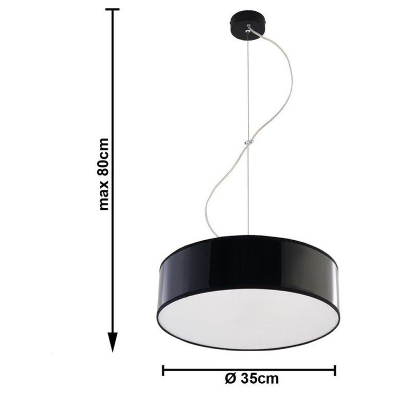 famlights famlights | Pendelleuchte Annalena aus Kunststoff in Schwarz E27 2 x 60 W 350mm