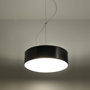 famlights | Pendelleuchte Annalena aus Kunststoff in Schwarz E27 2 x 60 W 350mm