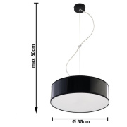 famlights | Pendelleuchte Annalena aus Kunststoff in Schwarz E27 2 x 60 W 350mm