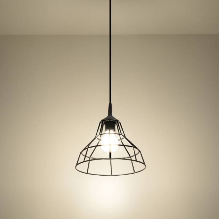 famlights famlights | Pendelleuchte Cornelius aus Stahl in Schwarz E27 1 x 60 W