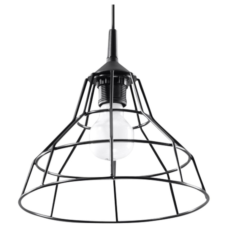 famlights famlights | Pendelleuchte Cornelius aus Stahl in Schwarz E27 1 x 60 W