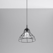 famlights | Pendelleuchte Cornelius aus Stahl in Schwarz E27 1 x 60 W