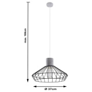 famlights | Pendelleuchte Helen aus Stahl mit Beton in Schwarz E27 1 x 60 W