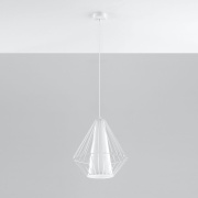 famlights | Pendelleuchte Henry aus Stahl in Weiß E27 1 x 60 W