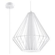 famlights | Pendelleuchte Henry aus Stahl in Weiß E27 1 x 60 W