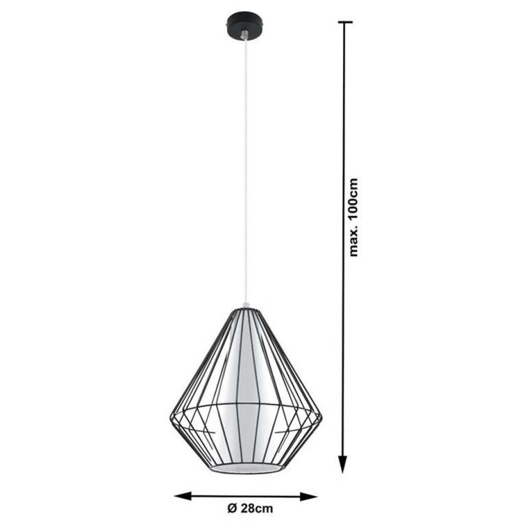 famlights famlights | Pendelleuchte Henry aus Stahl in Schwarz E27 1 x 60 W