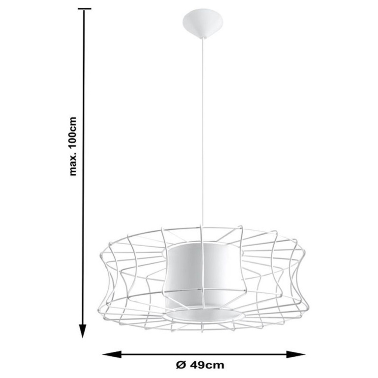 famlights famlights | Pendelleuchte Henrike aus Stahl in Weiß E27 1 x 60 W