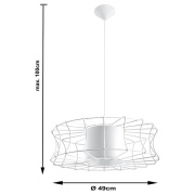 famlights | Pendelleuchte Henrike aus Stahl in Weiß E27 1 x 60 W