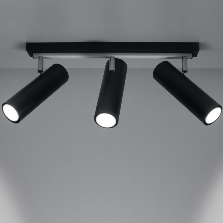 famlights famlights | Deckenleuchte Kaja aus Stahl in Schwarz GU10 3 x 40 W