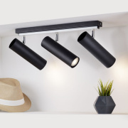 famlights | Deckenleuchte Kaja aus Stahl in Schwarz GU10 3 x 40 W