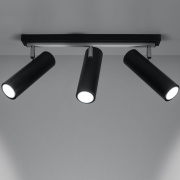 famlights | Deckenleuchte Kaja aus Stahl in Schwarz GU10 3 x 40 W