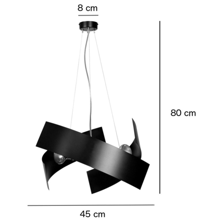 famlights famlights | Pendelleuchte Marcus aus Metall in Schwarz 3xE27 max.60W