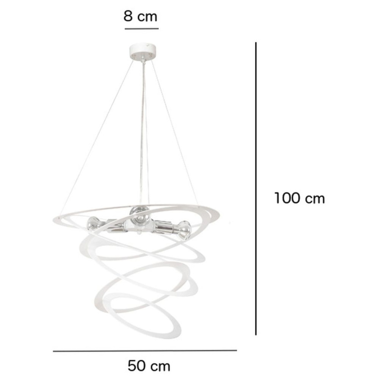 famlights famlights | Pendelleuchte Toni aus Metall in Weiß 3xE27 max.60W