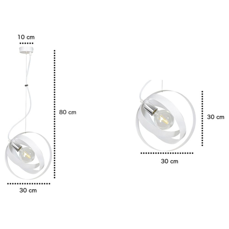 famlights famlights | Pendelleuchte Leon aus Metall in Weiß E27 max.60W