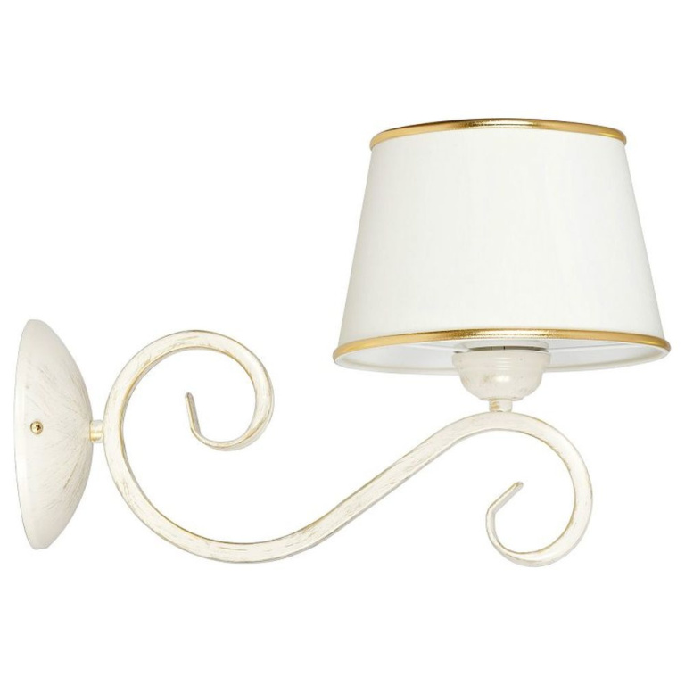 famlights famlights | Wandleuchte Cosima aus Metall in Weiß und Gold E27