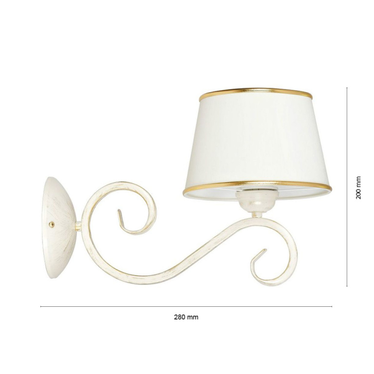 famlights famlights | Wandleuchte Cosima aus Metall in Weiß und Gold E27