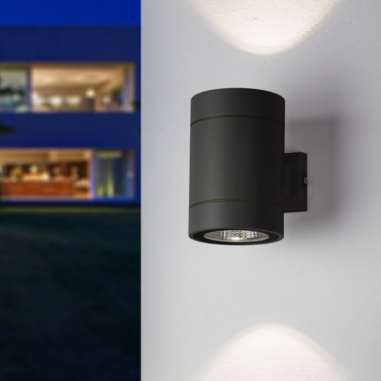 famlights famlights | LED Außenwandleuchte Tristan aus Aluminium in Anthrazit Up- & Downlight