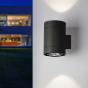 famlights | LED Außenwandleuchte Tristan aus Aluminium in Anthrazit Up- & Downlight