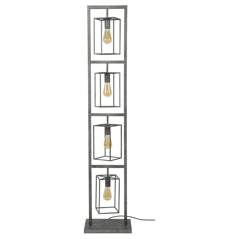 famlights famlights I Stehleuchte Saskia aus Metall in Silber eckig 4xE27 1600 mm