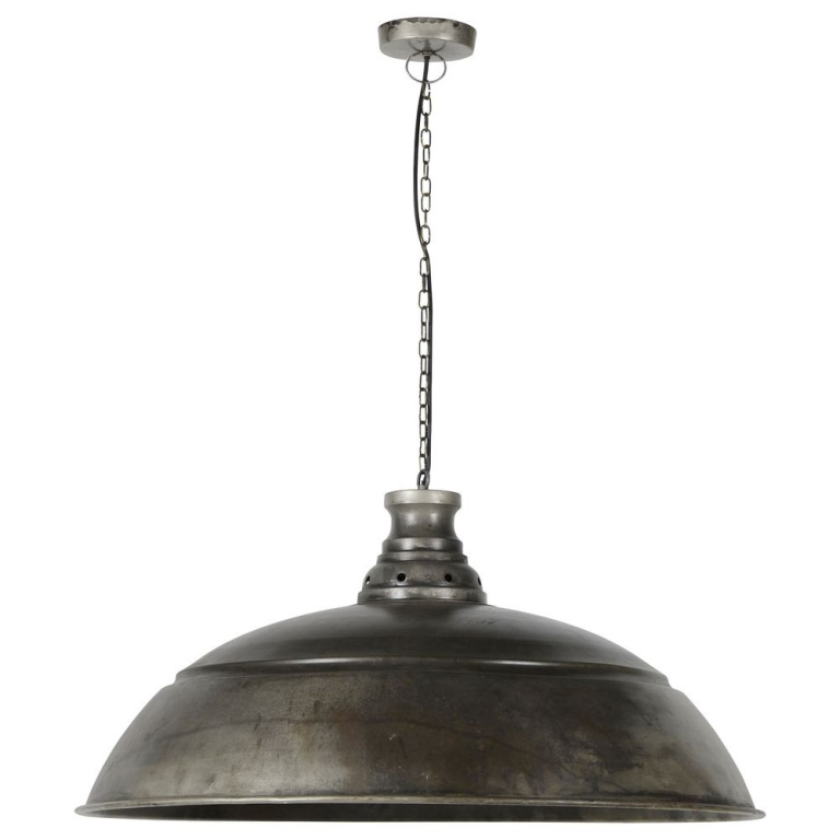 famlights famlights | Vintage Pendelleuchte Ole in Silber E27 800 mm