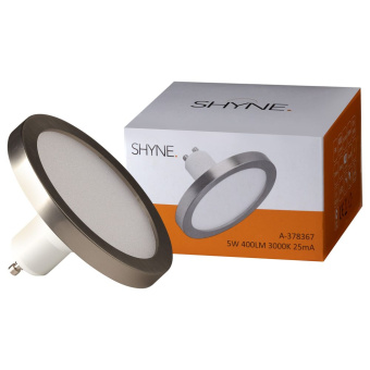 Shyne SHYNE LED GU10 Panelleuchtmittel, 90mm, dimmbar in Nickel