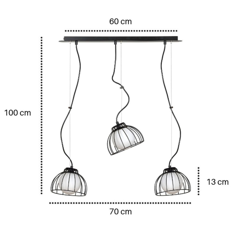 famlights famlights | Pendelleuchte Edin in Schwarz 3xE27