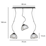 famlights | Pendelleuchte Edin in Schwarz 3xE27