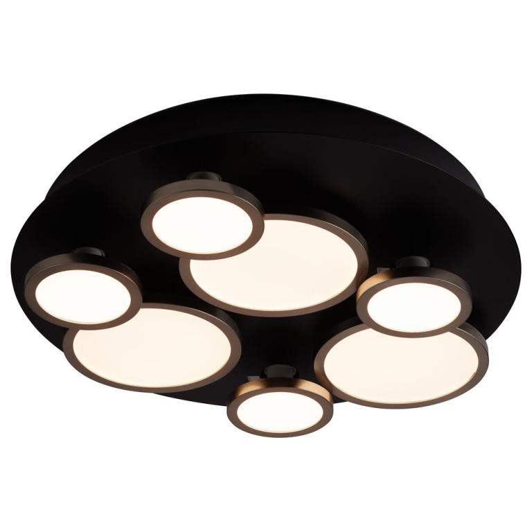 famlights famlights | LED Deckenleuchte Margarete in Schwarz mit Leuchtmitteln in Nickel