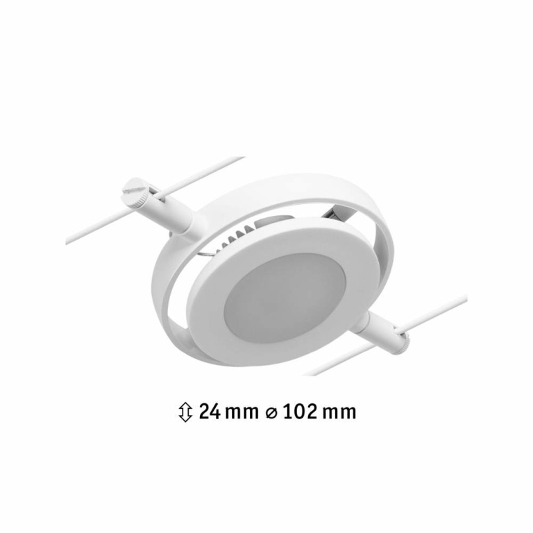 Paulmann LED Seilsystem RoundMac Einzelspot 280lm 4,5W 3000K 12V Weiß matt/Chrom