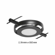 LED Seilsystem RoundMac Einzelspot 280lm 4,5W 3000K 12V Schwarz matt/Chrom