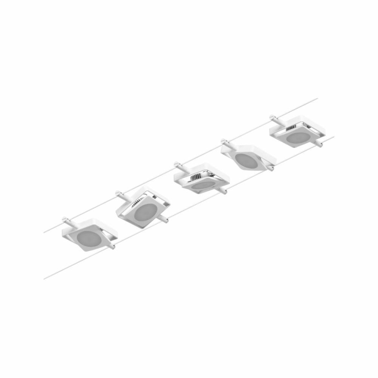 Paulmann LED Seilsystem MacLED Basisset 5x250lm 5x4,5W 3000K 230/12V Weiß/Chrom