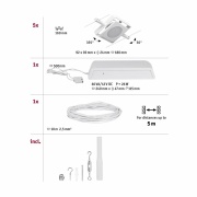 LED Seilsystem MacLED Basisset 5x250lm 5x4,5W 3000K 230/12V Weiß/Chrom