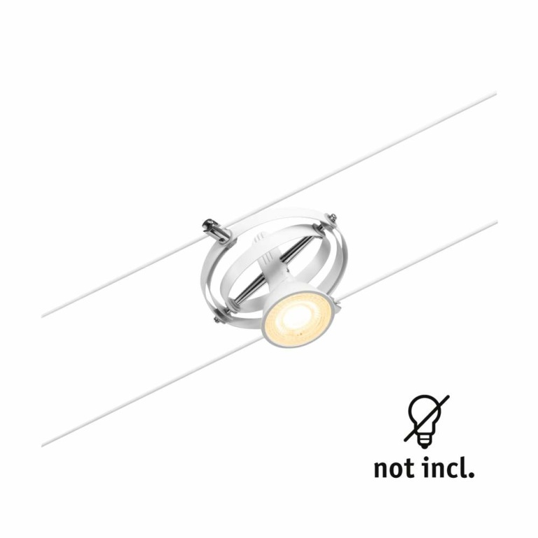 Paulmann Seilsystem Cardan Einzelspot GU5,3 max. 10W 12V Weiß matt/Chrom