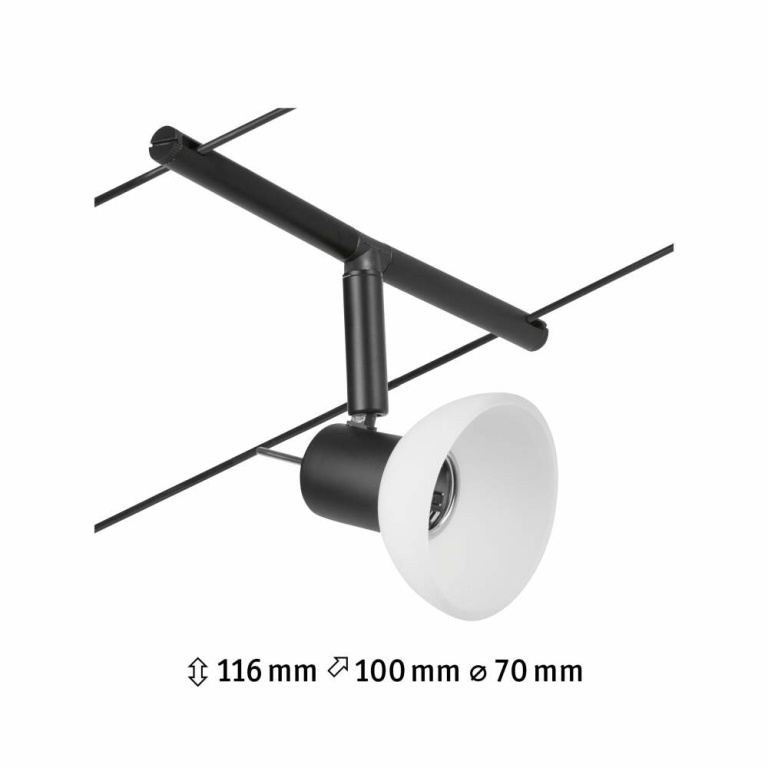 Paulmann Seilsystem Sheela Einzelspot GU5,3 max. 10W Schwarz matt/Chrom